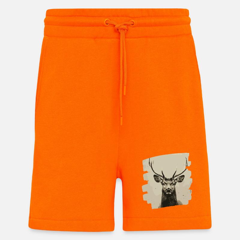 Hirsch mit Geweih - Shorts - made by SPREAD - SUNSET ORANGE