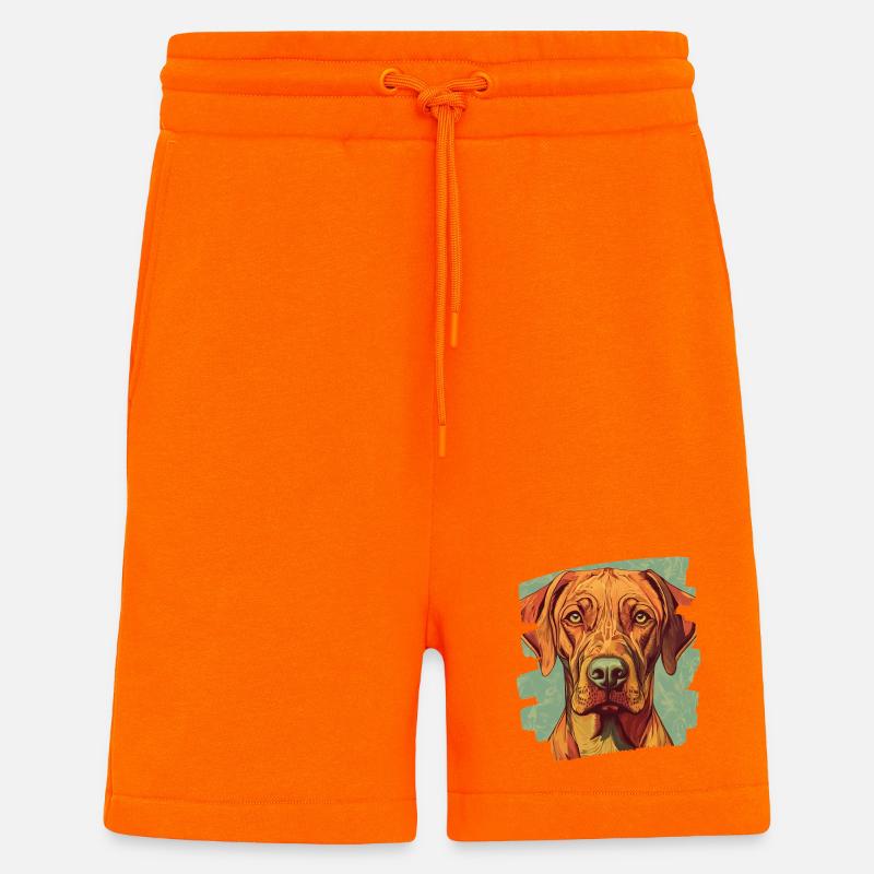 Rhodésian Ridgeback - Short bio décontracté fabriqué en UE - SUNSET ORANGE