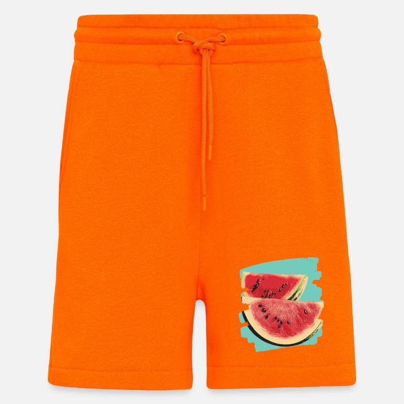 Pastèque - Short bio décontracté fabriqué en UE - SUNSET ORANGE
