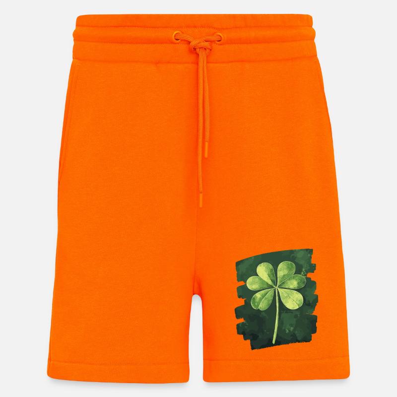 Trèfle de la Saint-Patrick - Short bio décontracté fabriqué en UE - SUNSET ORANGE