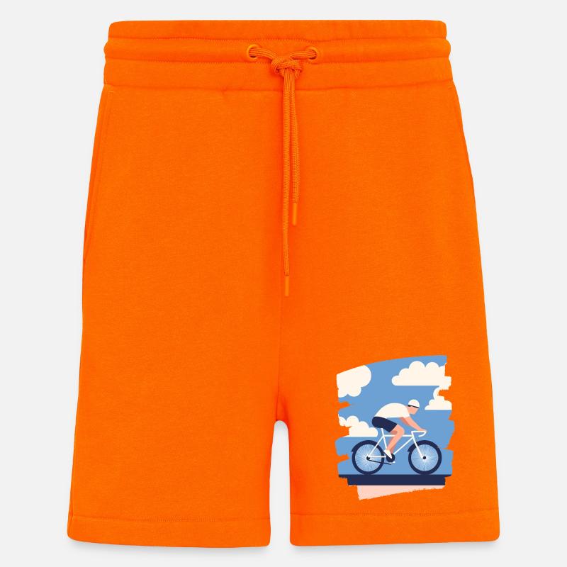 Vélo de route Vélo de route - Short bio décontracté fabriqué en UE - SUNSET ORANGE