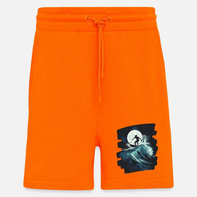 Surfeur Surf Planche de surf Surf - Short bio décontracté fabriqué en UE - SUNSET ORANGE