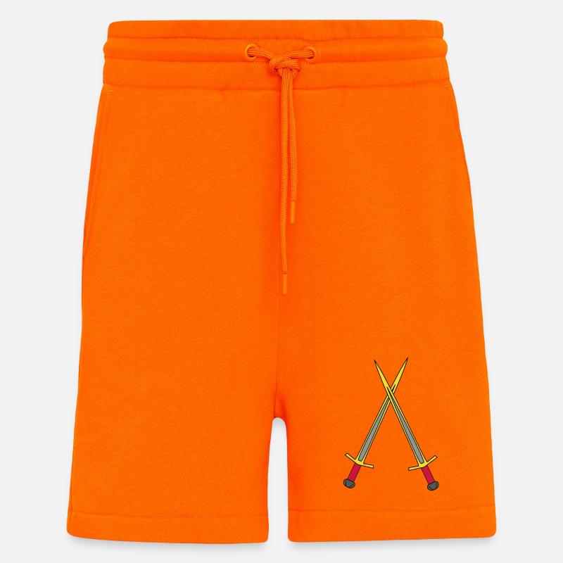 Schwert Ritter Mittelalter Krieger Schwerter - Shorts - made by SPREAD - SUNSET ORANGE