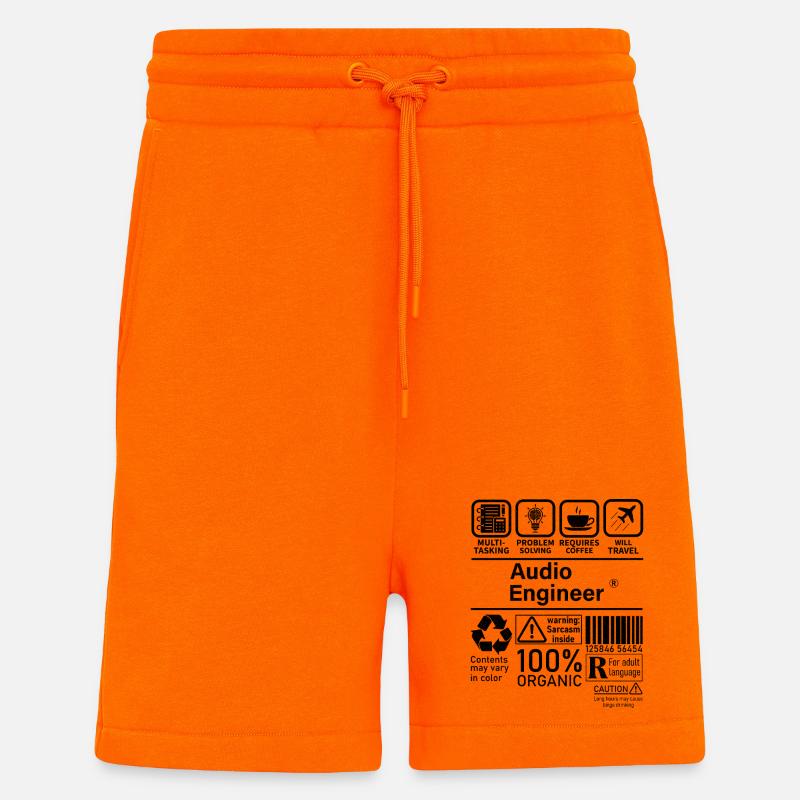 Audio Engineer multi tasking problem solving - Shorts - made by SPREAD - SUNSET ORANGE