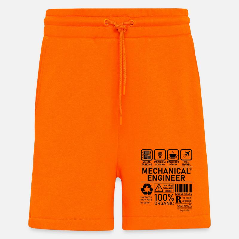 Ingénieur mécanique multitâche résolution de problèmes - Short bio décontracté fabriqué en UE - SUNSET ORANGE