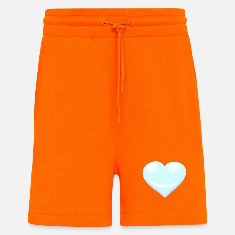 Coeur Coeurs Emotion Visage - Short bio décontracté fabriqué en UE - SUNSET ORANGE