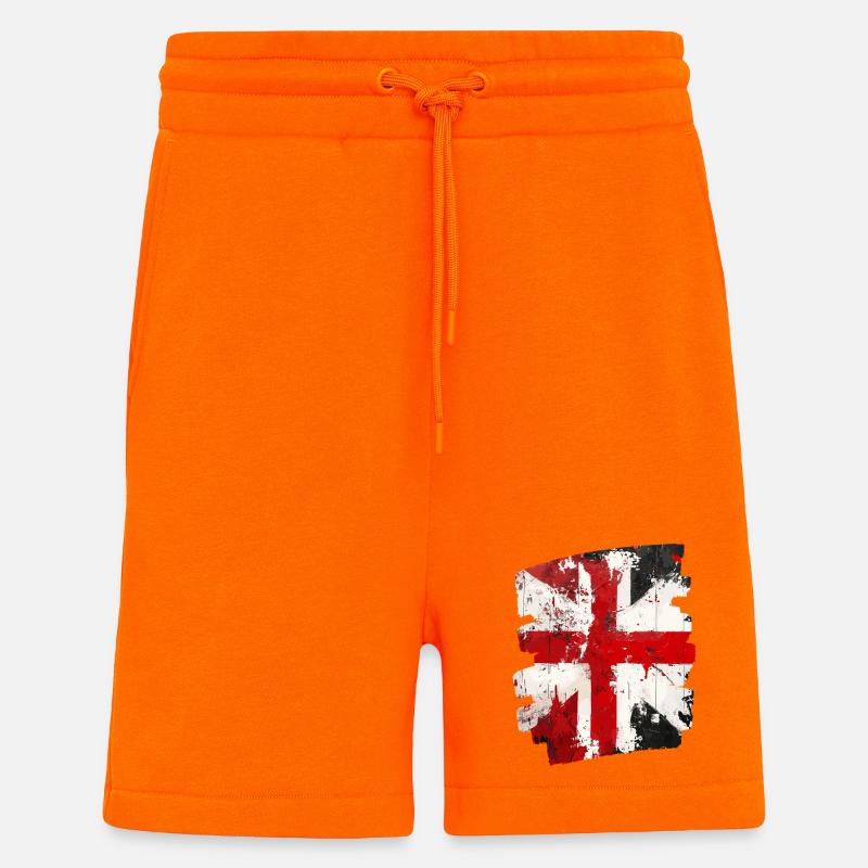 Drapeau du Danemark Dannebrog - Short bio décontracté fabriqué en UE - SUNSET ORANGE