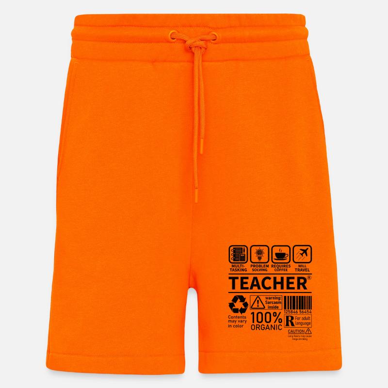 Teacher multi tasking problem solving requires - Shorts - made by SPREAD - SUNSET ORANGE