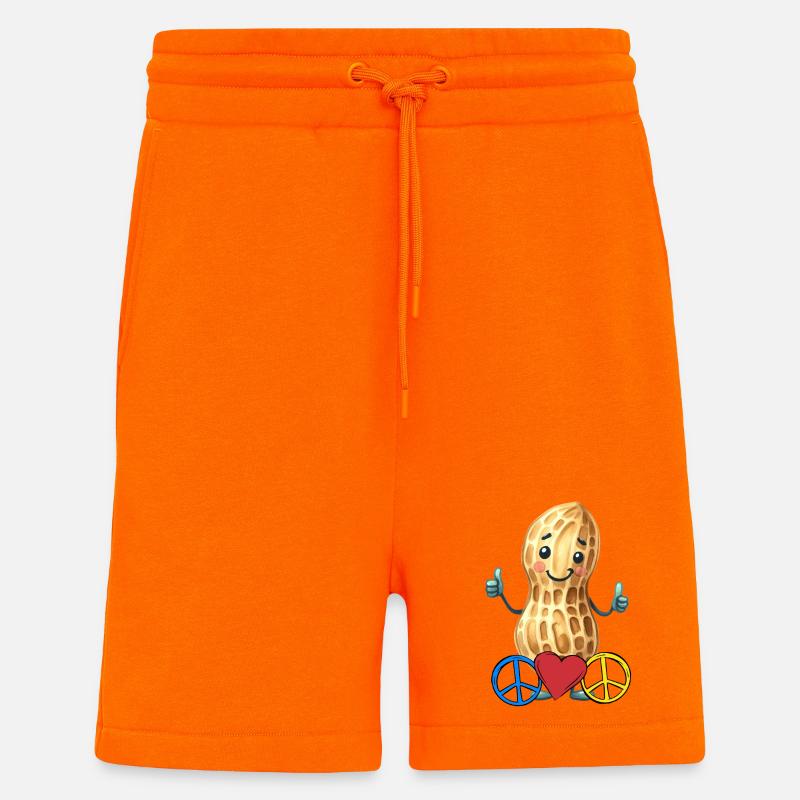 Erdnuss Peace Herz Frieden - Shorts - made by SPREAD - SUNSET ORANGE