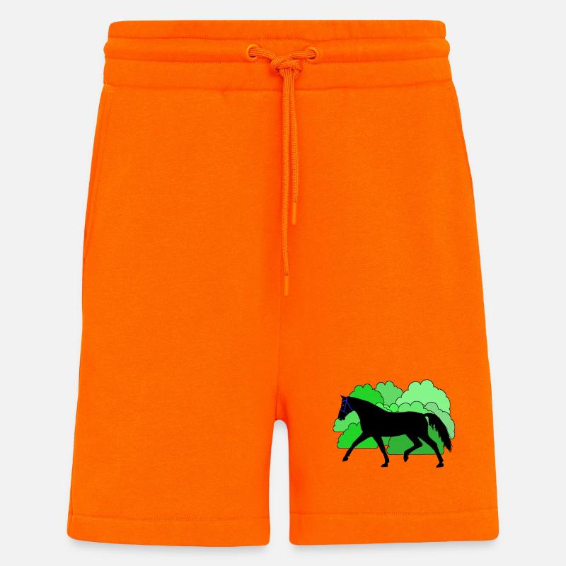 Cheval Cheval Noir - Short bio décontracté fabriqué en UE - SUNSET ORANGE