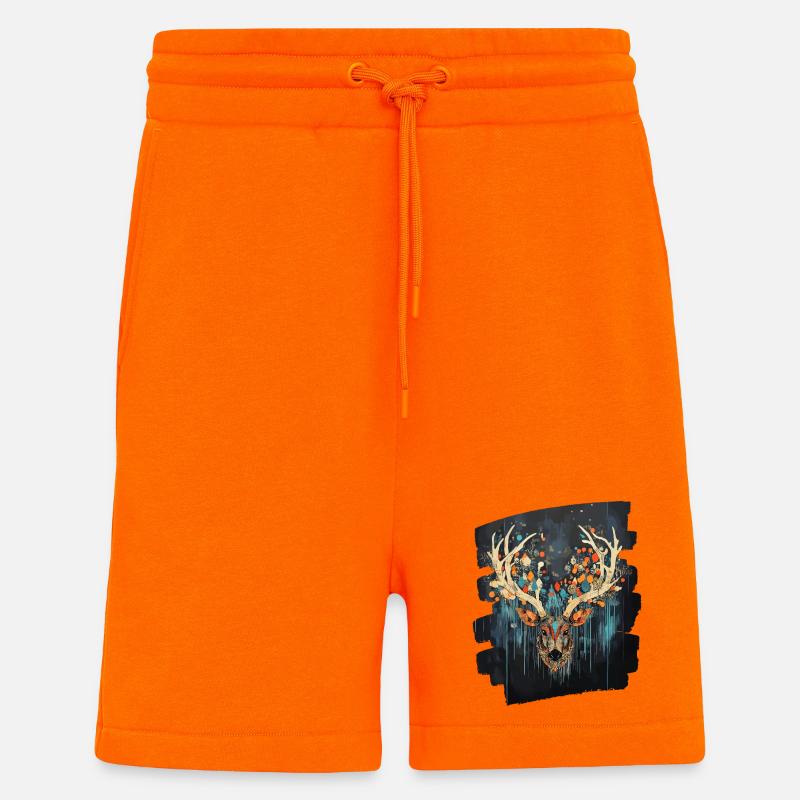 Hirsch mit Geweih - Shorts - made by SPREAD - SUNSET ORANGE
