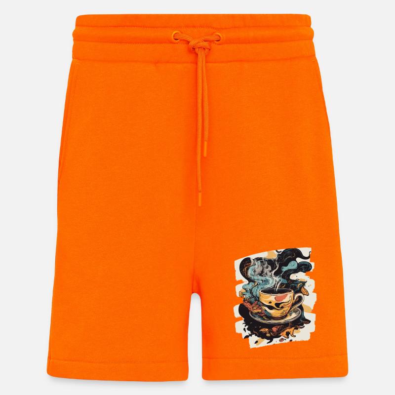 Café Café Amateurs de café - Short bio décontracté fabriqué en UE - SUNSET ORANGE