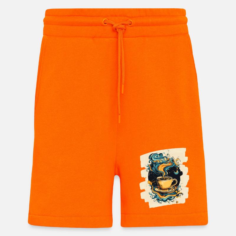 Coffee Coffee Coffee Lovers - Shorts - made by SPREAD - SUNSET ORANGE
