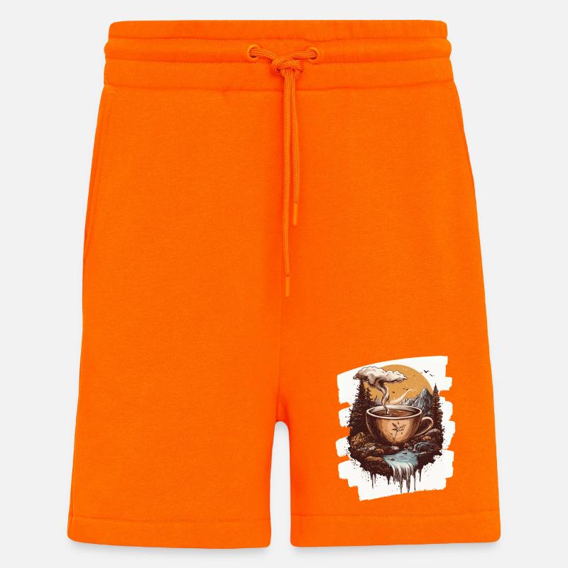 Coffee Coffee Coffee Lovers - Shorts - made by SPREAD - SUNSET ORANGE