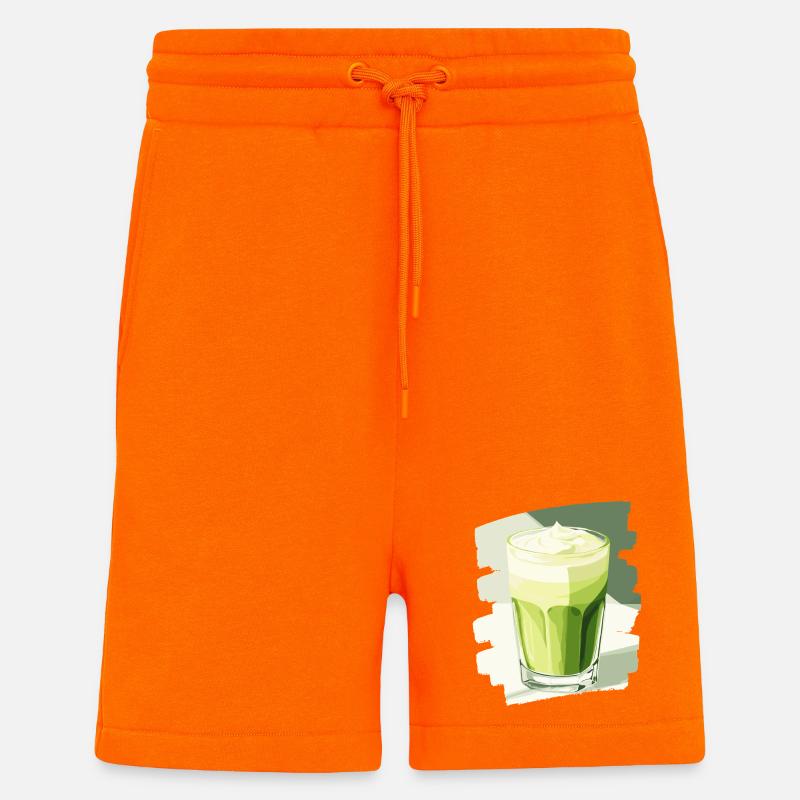 Matcha Latte Lover Thé vert - Short bio décontracté fabriqué en UE - SUNSET ORANGE