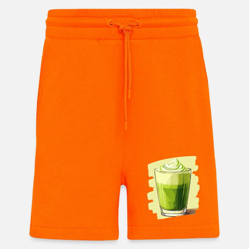 Matcha Latte Lover Thé vert - Short bio décontracté fabriqué en UE - SUNSET ORANGE