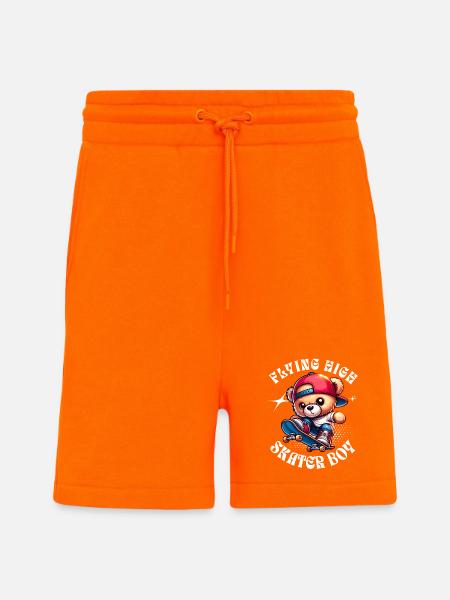 Skater teddy bear on skateboard - Shorts - made by SPREAD - SUNSET ORANGE