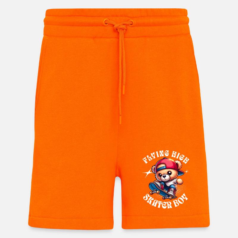 Skater teddy bear on skateboard - Shorts - made by SPREAD - SUNSET ORANGE