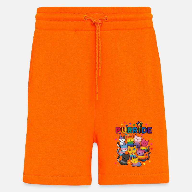 Purride Chats LGBT - Short bio décontracté fabriqué en UE - SUNSET ORANGE