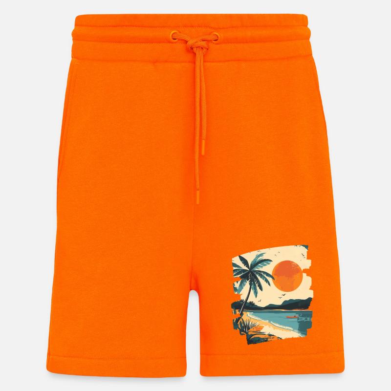 Beach Palm Trees Sunset Summer - Shorts - made by SPREAD - SUNSET ORANGE
