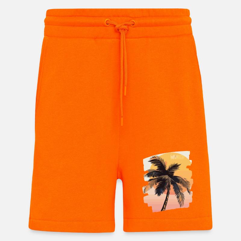 Palm Tree Sunset Somme - Shorts - made by SPREAD - SUNSET ORANGE