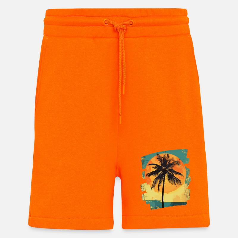 Palm Tree Sunset Summer Sun - Shorts - made by SPREAD - SUNSET ORANGE