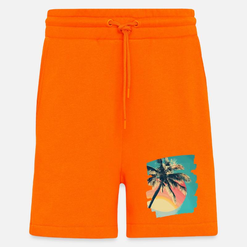 Palm Tree Sunset Summer Sun - Shorts - made by SPREAD - SUNSET ORANGE