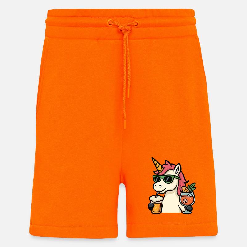 Party Einhorn Getränke - Shorts - made by SPREAD - SUNSET ORANGE