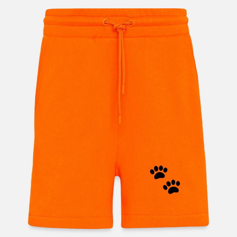 Empreinte de patte - Short bio décontracté fabriqué en UE - SUNSET ORANGE