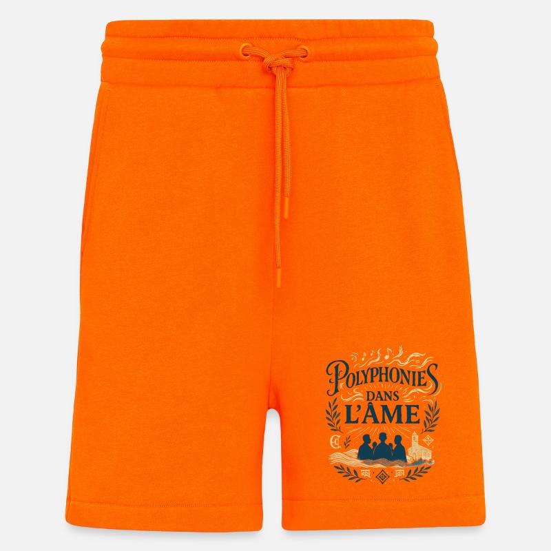 Polyphonies dans l'âme - Short bio décontracté fabriqué en UE - SUNSET ORANGE