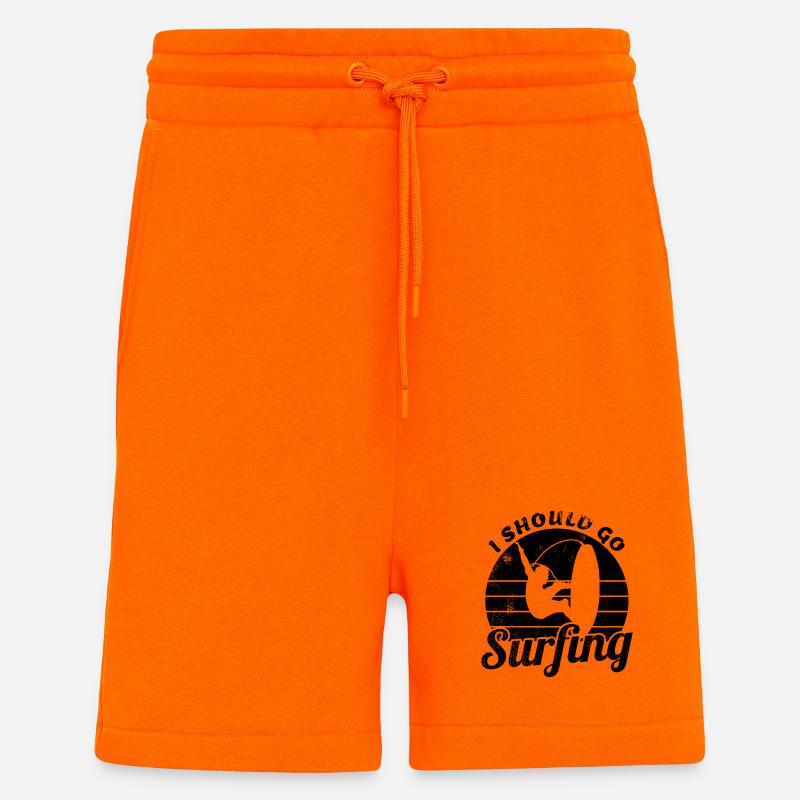 Je devrais aller surfer - Short bio décontracté fabriqué en UE - SUNSET ORANGE