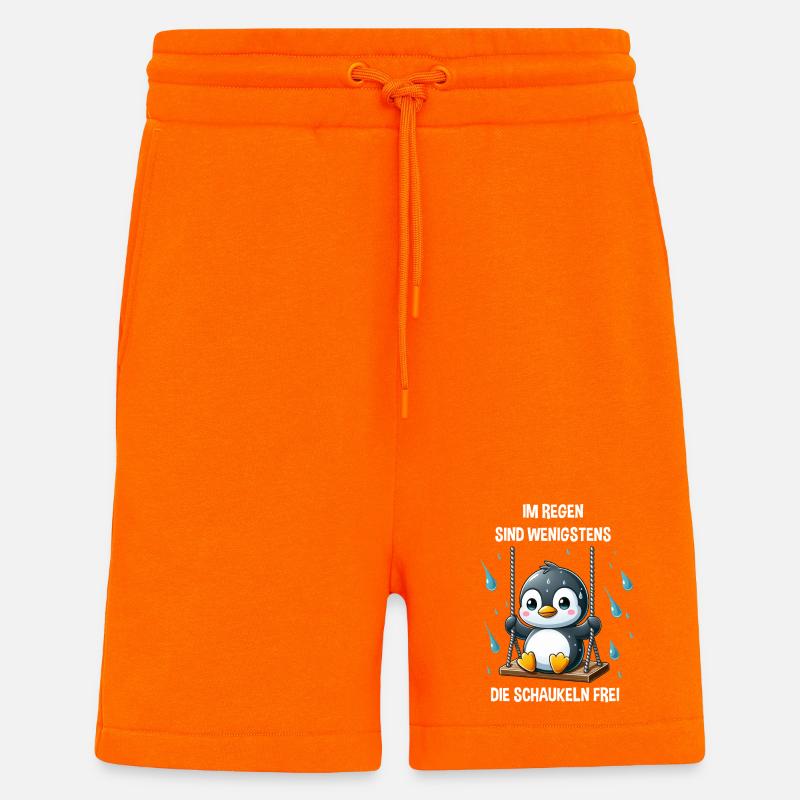 Pinguin Schaukel introvertiert melancholisch - Shorts - made by SPREAD - SUNSET ORANGE