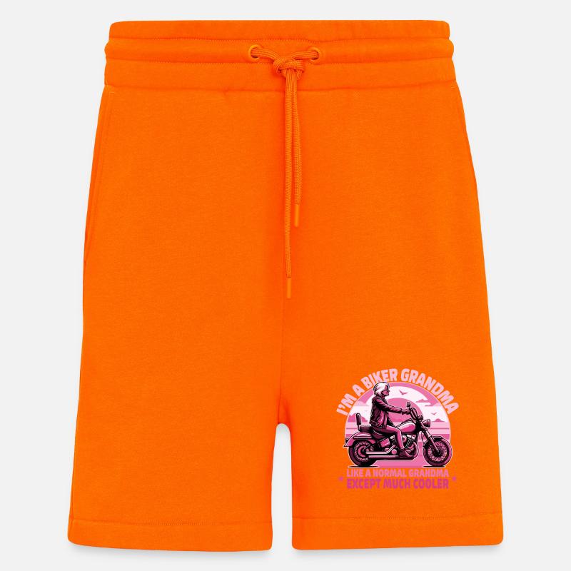 Conception audacieuse de grand-mère cavalière - Short bio décontracté fabriqué en UE - SUNSET ORANGE
