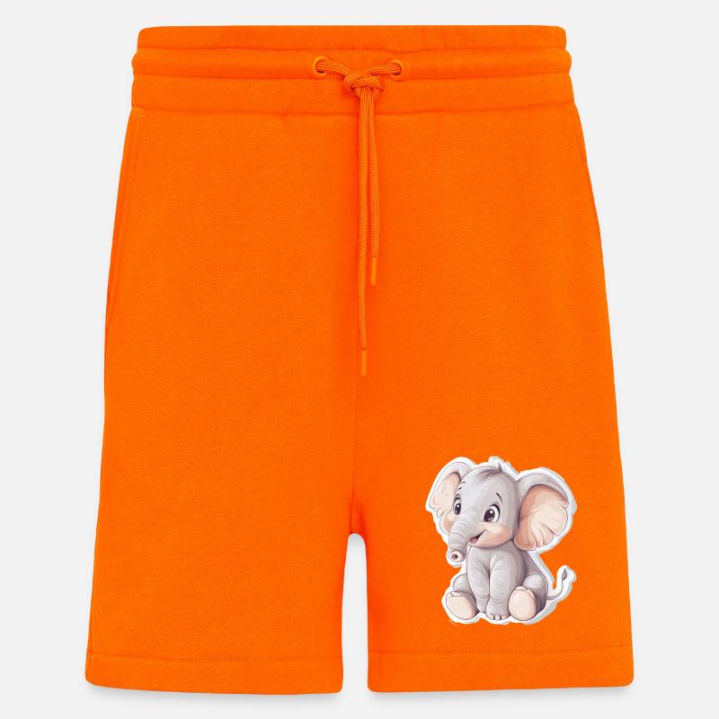 Éléphant - Short bio décontracté fabriqué en UE - SUNSET ORANGE
