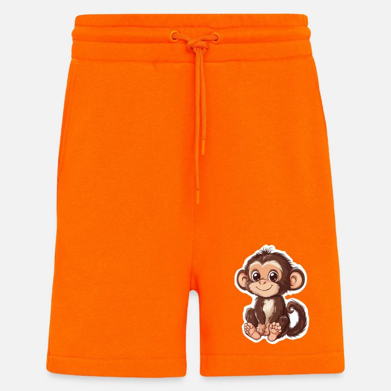 Affe Süsses Äffchen Geschenk für Affenfans - Shorts - made by SPREAD - SUNSET ORANGE