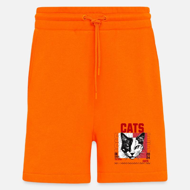 Katzenkunst mit energischem Design - Shorts - made by SPREAD - SUNSET ORANGE