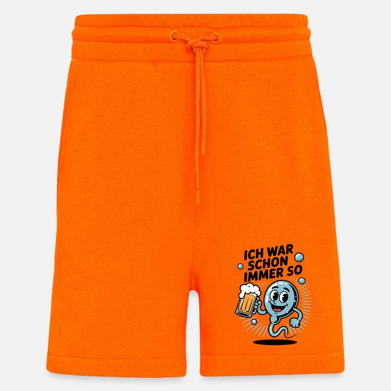 Lustiger Spruch Spermium mit Bierglas - Shorts - made by SPREAD - SUNSET ORANGE