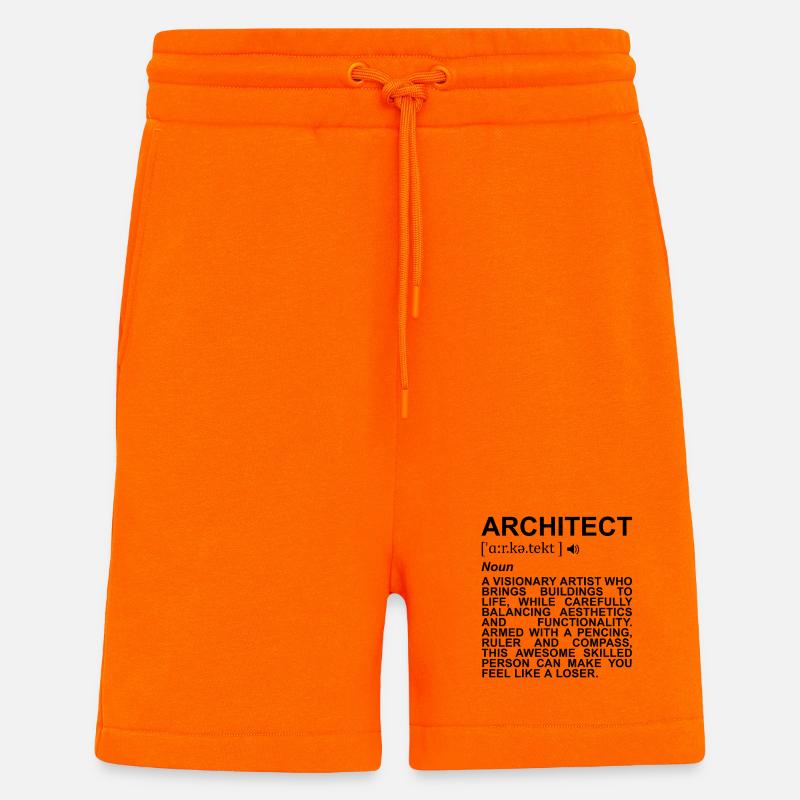 Signification de l’architecte - Short bio décontracté fabriqué en UE - SUNSET ORANGE