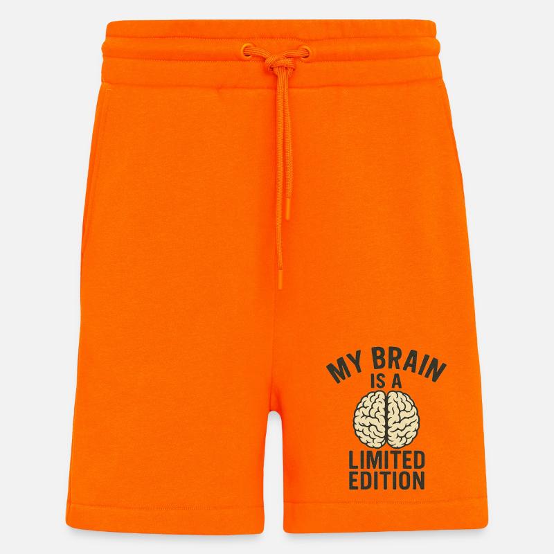 My Brain est une édition limitée - Short bio décontracté fabriqué en UE - SUNSET ORANGE
