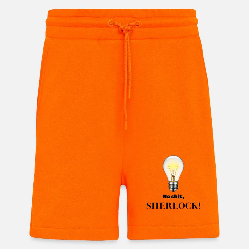 Pas de merde Sherlock ! - Short bio décontracté fabriqué en UE - SUNSET ORANGE