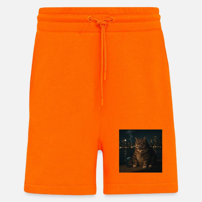 Funny Smoking Cat Meme Stupid Brainrot  - Shorts - made by SPREAD - SUNSET ORANGE