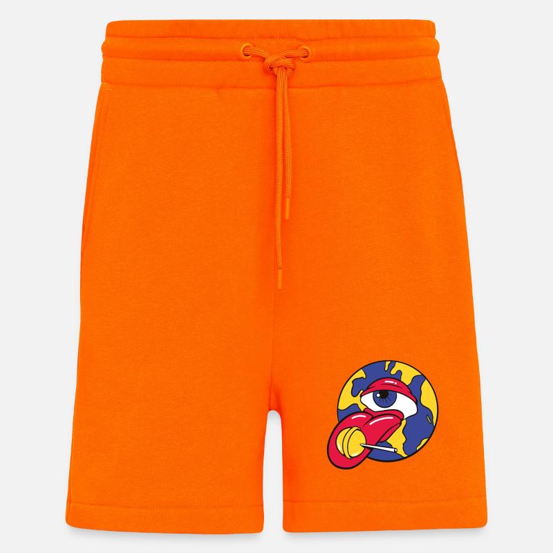 Eye and Brain Candy Surreal Illustration - Shorts - made by SPREAD - SUNSET ORANGE