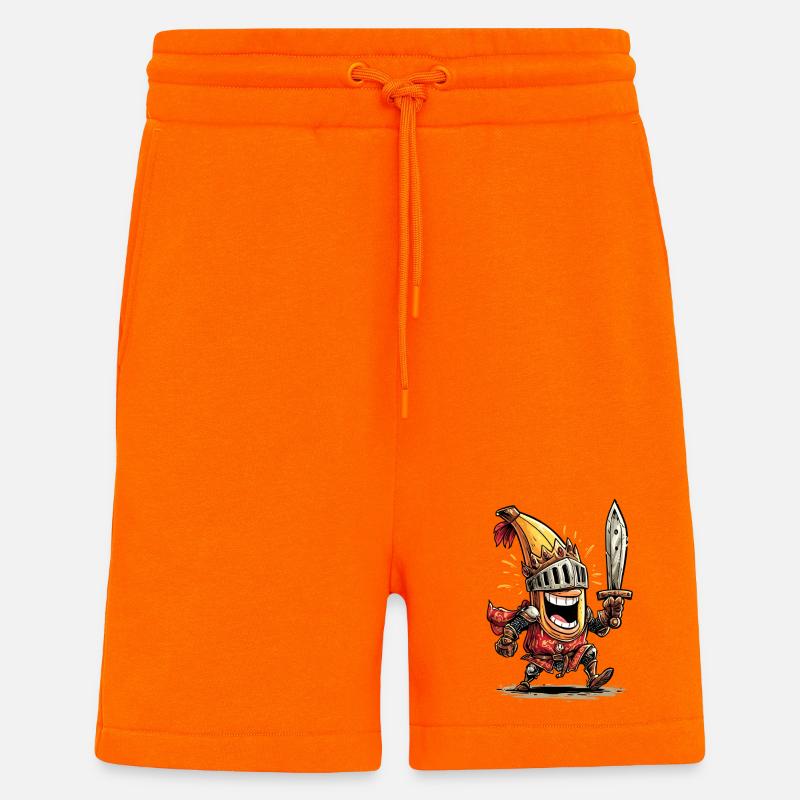 Chevalier comique avec épée et casque - Short bio décontracté fabriqué en UE - SUNSET ORANGE