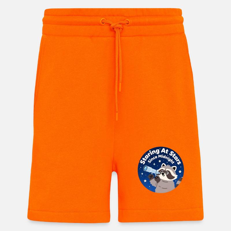 Ours de nuit avec télescope - Short bio décontracté fabriqué en UE - SUNSET ORANGE