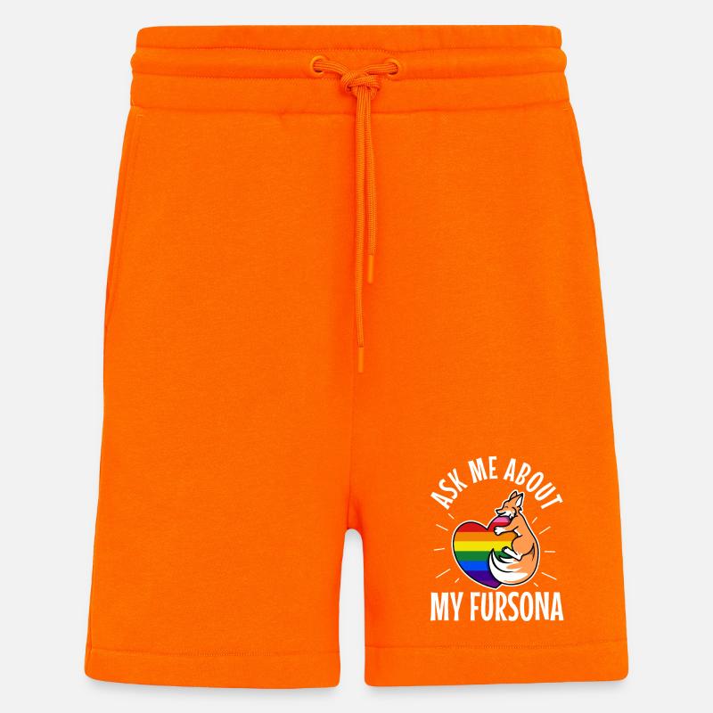 Posez-moi des questions sur mon Fursona - Short bio décontracté fabriqué en UE - SUNSET ORANGE