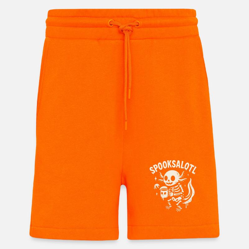 Spooksalot Squelette Boisson Design - Short bio décontracté fabriqué en UE - SUNSET ORANGE
