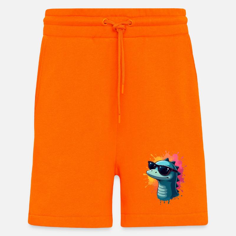 Cool Dino mit Sonnenbrille - Shorts - made by SPREAD - SUNSET ORANGE