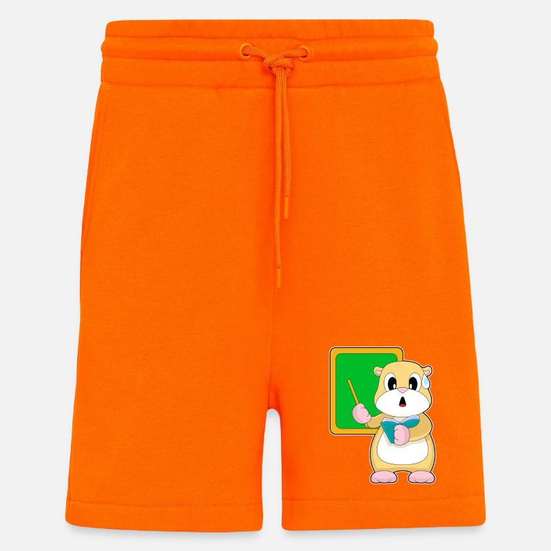 Hamster Lehrer Schultafel Schule - Shorts - made by SPREAD - SUNSET ORANGE