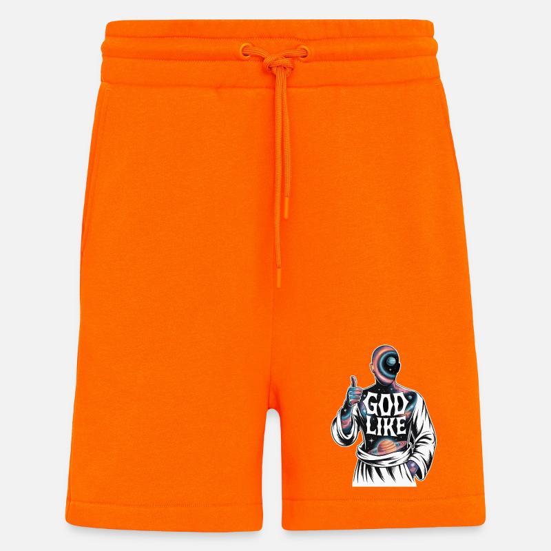 God Like Galaxy Design - Shorts - made by SPREAD - SUNSET ORANGE