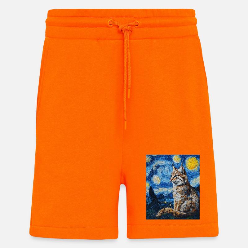 Luchs Van Gogh Style Starry  - Shorts - made by SPREAD - SUNSET ORANGE